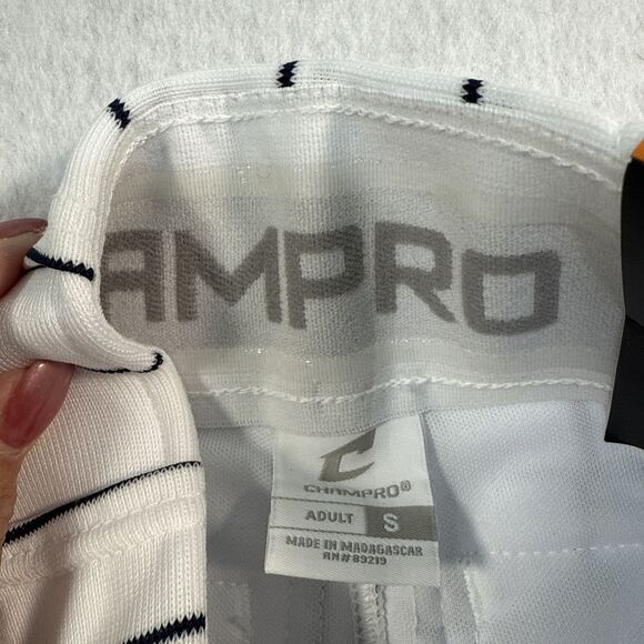 Champro Baseball Pant Open Bottom Triple Crown Series Adult S White Navy NWT - Picture 6 of 7